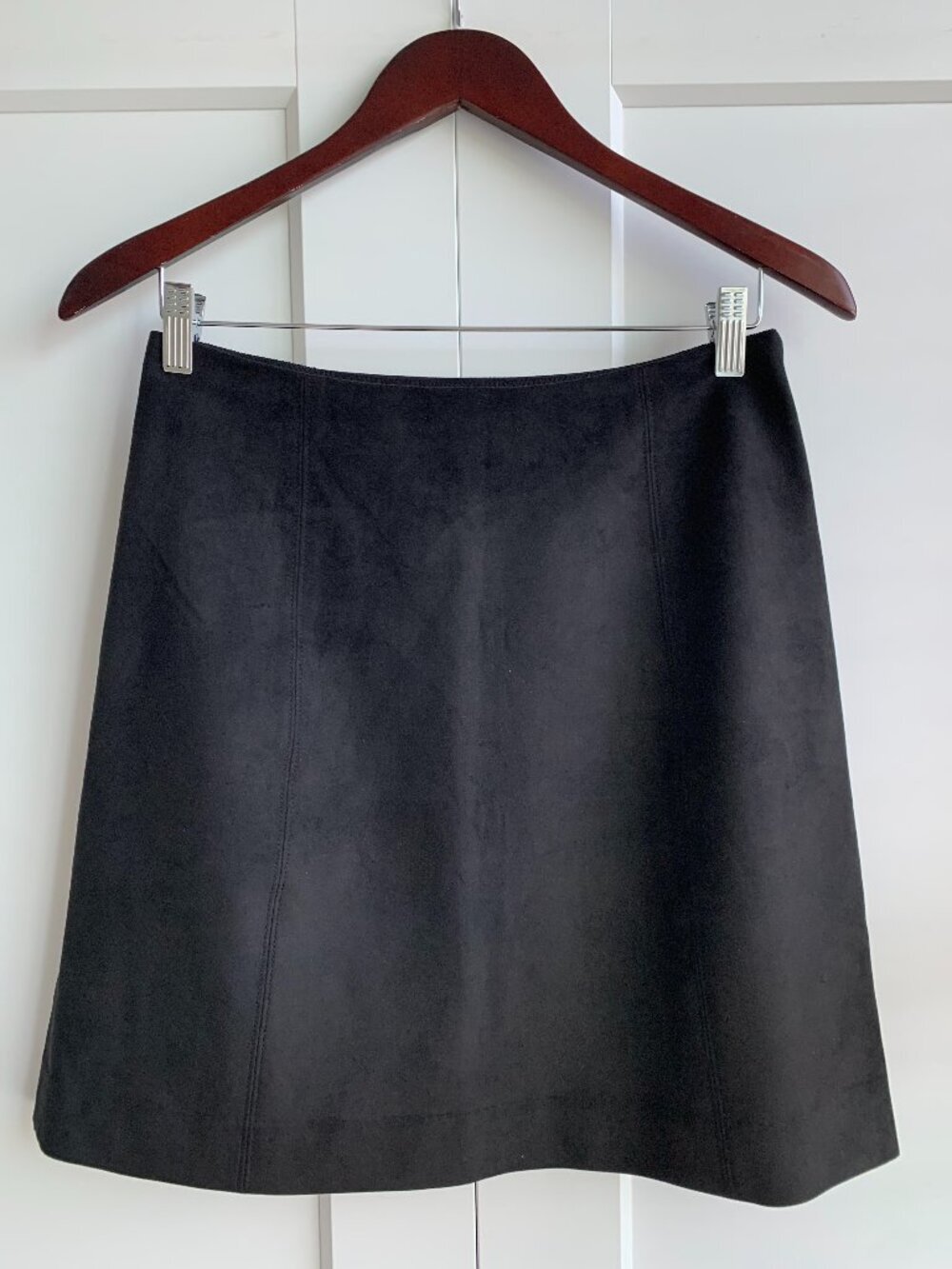 Babaton Skirt A-line Size 10 Black Faux Suede